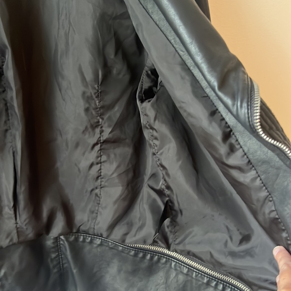 Lulu’s Up on a Tuesday Black Vegan Leather Jacket.  Size Large. - Picture 8 of 14
